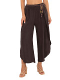 Eleganti pantaloni palazzo in marrone scuro