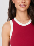 Top corto rosso in cotone senza maniche