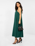 Abito maxi estivo verde scuro con spalline regolabili