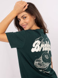 T-shirt elegante verde scuro con stampa
