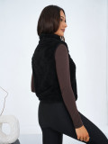 Gilet da donna in eco-pelliccia nero