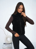 Gilet da donna in eco-pelliccia nero
