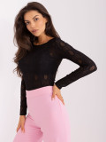 Body nero in pizzo con maniche lunghe