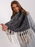 Sciarpa geometrica nera-beige