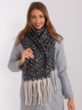 Sciarpa geometrica nera-beige
