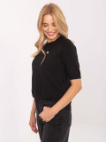 Elegante maglione nero con maniche corte