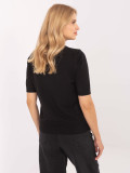 Elegante maglione nero con maniche corte