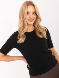 Pullover nero elegante con maniche corte
