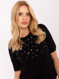 Maglione elegante nero con applicazione
