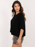 Pullover nero elegante con maniche 3/4