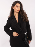 Cappotto corto elegante nero con fodera