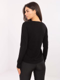 Elegante maglione nero con scollo a V