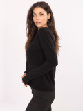 Elegante maglione nero con scollo a V
