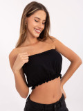 Elegante top nero con volant