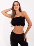 Elegante top nero con volant
