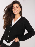 Elegante maglione nero con pizzo