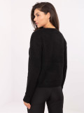 Elegante maglione nero con pizzo
