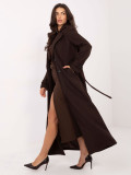 Elegante cappotto lungo da mezza stagione marrone