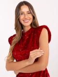 Elegantna crvena bluza s aplikacijom od šljokica