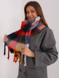 Sciarpa rossa elegante con frange