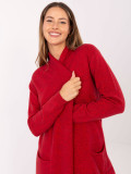 Cardigan rosso con tasche