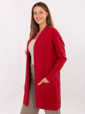 Cardigan rosso con tasche