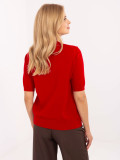 Pullover rosso elegante con maniche corte