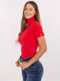 Maglione rosso elegante con colletto
