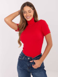 Maglione rosso elegante con colletto