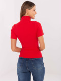 Maglione rosso elegante con colletto