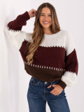 Maglione a righe in bordeaux