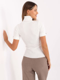 Pullover elegante ecru con colletto