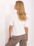Elegante pullover ecru con applicazione
