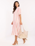 Abito oversize bianco-rosa