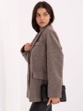 Elegante cappotto beige da mezza stagione con fodera