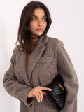 Elegante cappotto beige da mezza stagione con fodera