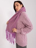 Sciarpa viola-beige con frange
