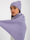 Set invernale viola con cappello e sciarpa