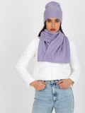Set invernale viola con cappello e sciarpa
