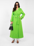 Elegante cappotto donna di mezza stagione verde neon