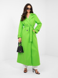 Elegante cappotto donna di mezza stagione verde neon