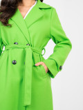 Elegante cappotto donna di mezza stagione verde neon