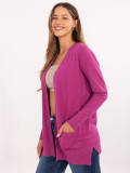 Cardigan fucsia con tasche