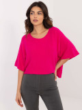Maglione elegante fucsia con maniche 3/4