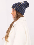 Cappello blu elegante con applicazione