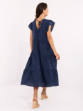 Abito oversize blu con volant