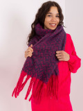 Sciarpa da donna in blu navy e rosa con motivo geometrico