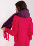 Sciarpa da donna in blu navy e rosa con motivo geometrico