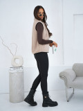 Gilet beige in eco-pelliccia