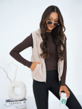 Gilet beige in eco-pelliccia